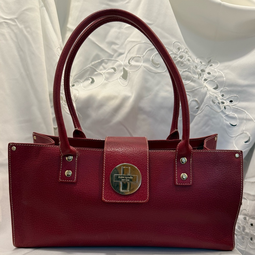 Kate Spade Vintage “Baylor” Ruby Leather Shoulder Bag from Merrywood collection